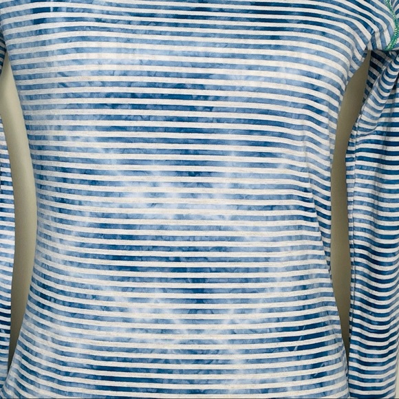 Prana blue tie-dyed striped long sleeve top - Picture 2 of 6